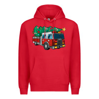 Red christmas fire truck Premium Hoodie - MaliasSmallBusiness