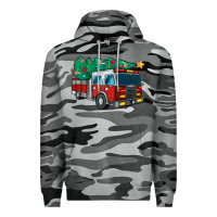 Slate Camo christmas fire truck Premium Hoodie - MaliasSmallBusiness
