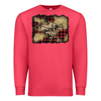 Buffalo Plaid Christmas Camouflage Glitter Background Premium Sweatshirt | Teevron