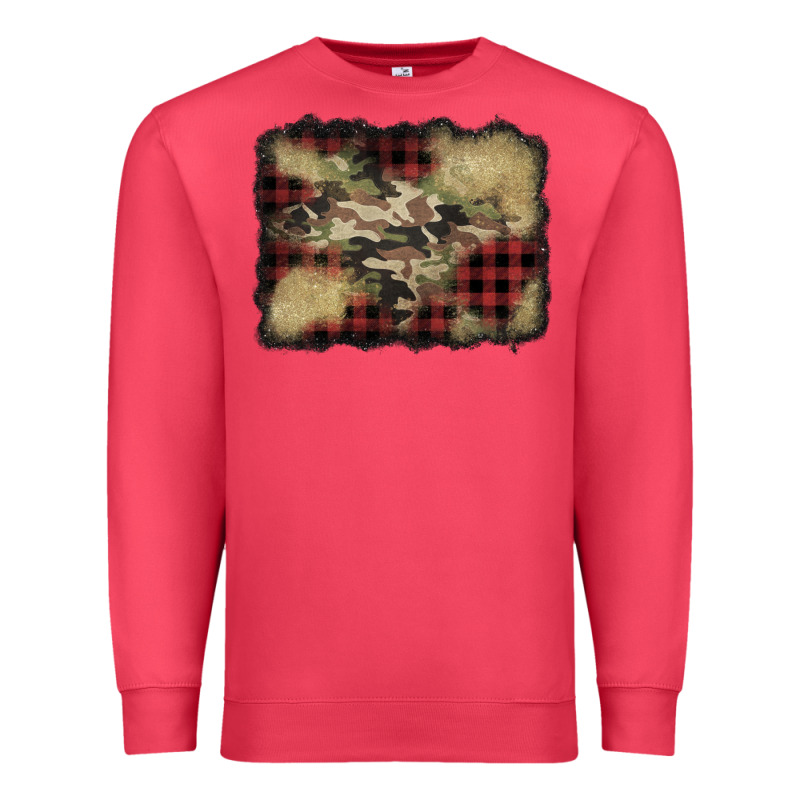 Buffalo Plaid Christmas Camouflage Glitter Background Premium Sweatshirt by Jasminsmagicworld | Teevron