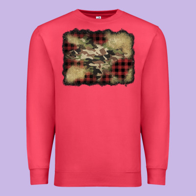 Buffalo Plaid Christmas Camouflage Glitter Background Premium Sweatshirt Designed By Jasminsmagicworld