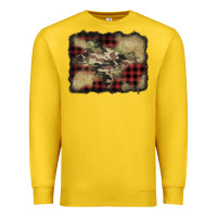 Lemon buffalo plaid christmas camouflage glitter background Premium Sweatshirt - Jasminsmagicworld