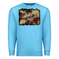 Ocean Blue buffalo plaid christmas camouflage glitter background Premium Sweatshirt - Jasminsmagicworld