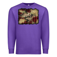 Purple buffalo plaid christmas camouflage glitter background Premium Sweatshirt - Jasminsmagicworld