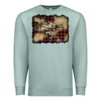 Seafoam buffalo plaid christmas camouflage glitter background Premium Sweatshirt - Jasminsmagicworld