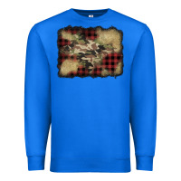 True Royal buffalo plaid christmas camouflage glitter background Premium Sweatshirt - Jasminsmagicworld