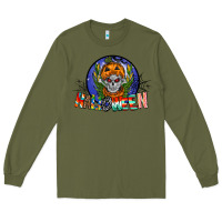 Army Green halloween Long Sleeve Tee - CowhideDigitalArt