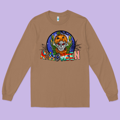 Halloween Long Sleeve Tee Designed By Cowhidedigitalart