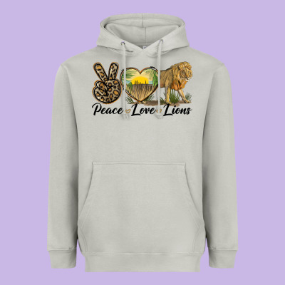 Peace Love Lions Heavyweight Hoodie Designed By Lillyallendesigns