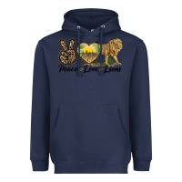 Navy peace love lions Heavyweight Hoodie - LillyAllenDesigns