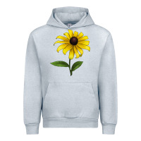 Heather Grey Black Eyed Susan Flower Urban Hoodie - LillyAllenDesigns
