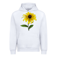 White Black Eyed Susan Flower Urban Hoodie - LillyAllenDesigns