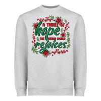 Heather Grey a thrill of hope the weary world rejoices Heavyweight Sweatshirt - MaliasSmallBusiness