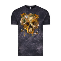Cloud Black Flower Skeleton Bees Vintage Tee - RanaPortraitStore