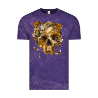 Cloud Purple Flower Skeleton Bees Vintage Tee - RanaPortraitStore
