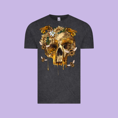 Vintage Tee Flower Skeleton Bees