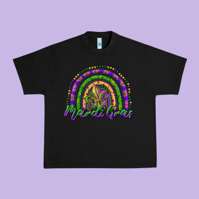 Mardi Gras Rainbow And Fleur De Lis Urban Heavy Tee Designed By Ranaportraitstore