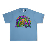 Pebble Blue mardi gras rainbow and fleur de lis Urban Heavy Tee - RanaPortraitStore