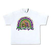 White mardi gras rainbow and fleur de lis Urban Heavy Tee - RanaPortraitStore