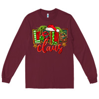 Burgundy christmas lele claus Long Sleeve Tee - FaDigitalArtStudio