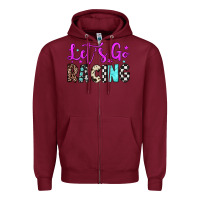 Burgundy let's go racing Zipper Hoodie - JahusDesignShop
