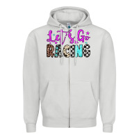 Dove Grey let's go racing Zipper Hoodie - JahusDesignShop