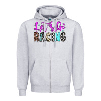 Heather Grey let's go racing Zipper Hoodie - JahusDesignShop