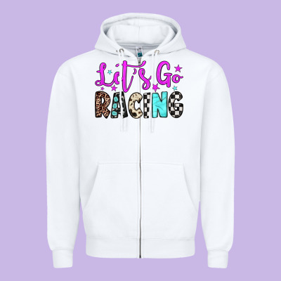 Let's Go Racing Zipper Hoodie Designed By Jahusdesignshop