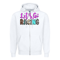 White let's go racing Zipper Hoodie - JahusDesignShop