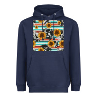 Navy serape cowhide sunflowers seamless pattern 12inch Heavyweight Hoodie - Jasminsmagicworld