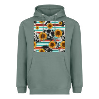 Sage serape cowhide sunflowers seamless pattern 12inch Heavyweight Hoodie - Jasminsmagicworld