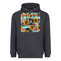 Smoke serape cowhide sunflowers seamless pattern 12inch Heavyweight Hoodie - Jasminsmagicworld