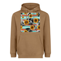 Toasted Coconut serape cowhide sunflowers seamless pattern 12inch Heavyweight Hoodie - Jasminsmagicworld