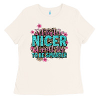 Bone i'll try to be nicer if you'll try ti be smarter Ladies Tee - AdoDesignShop