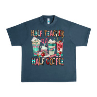 Midnight Navy half teacher half coffee Urban Heavy Tee - texasbilliewilder
