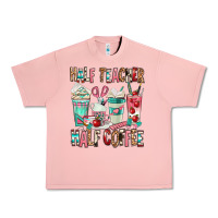 Salmon half teacher half coffee Urban Heavy Tee - texasbilliewilder