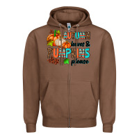 Chestnut autumn leaves pumpkin please Zipper Hoodie - AdoDesignShop