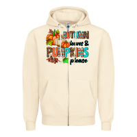 Sandshell autumn leaves pumpkin please Zipper Hoodie - AdoDesignShop