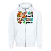 White autumn leaves pumpkin please Zipper Hoodie - AdoDesignShop