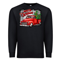 Black merry christmas red truck christmas trees Premium Sweatshirt - Jasminsmagicworld