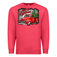 Merry Christmas Red Truck Christmas Trees Premium Sweatshirt | Teevron