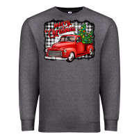 Charcoal Heather merry christmas red truck christmas trees Premium Sweatshirt - Jasminsmagicworld