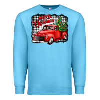Ocean Blue merry christmas red truck christmas trees Premium Sweatshirt - Jasminsmagicworld