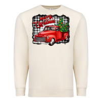 Sandshell merry christmas red truck christmas trees Premium Sweatshirt - Jasminsmagicworld