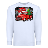 White merry christmas red truck christmas trees Premium Sweatshirt - Jasminsmagicworld