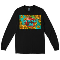 Black teacher life skinny metal can holder Long Sleeve Tee - HRA Design Shop