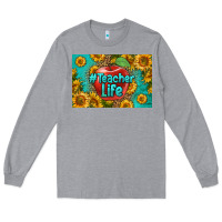 Heather Grey teacher life skinny metal can holder Long Sleeve Tee - HRA Design Shop