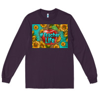Plum teacher life skinny metal can holder Long Sleeve Tee - HRA Design Shop