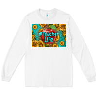 White teacher life skinny metal can holder Long Sleeve Tee - HRA Design Shop