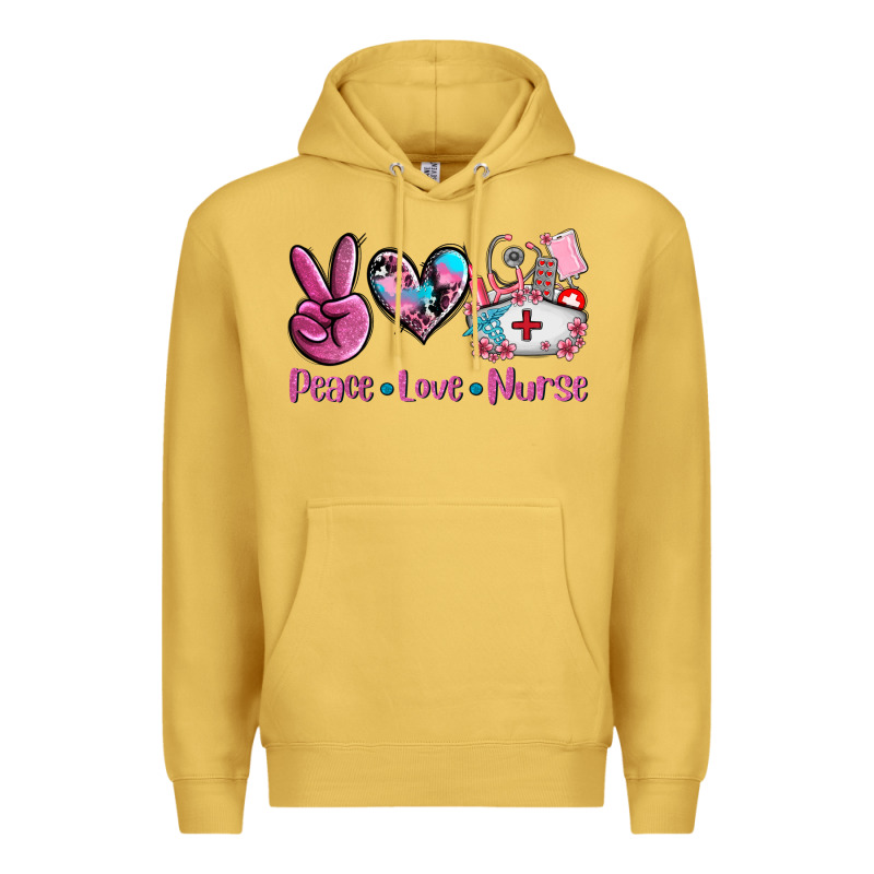 Peace Love Nurse Premium Hoodie by AdoDesignShop | Teevron